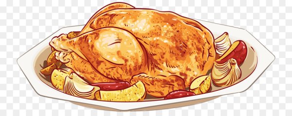 Жареная курица акварель