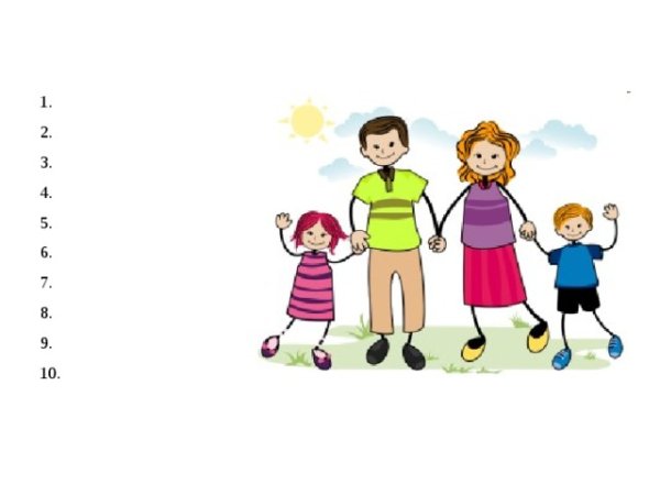 Рисунок семьи на английский язык
