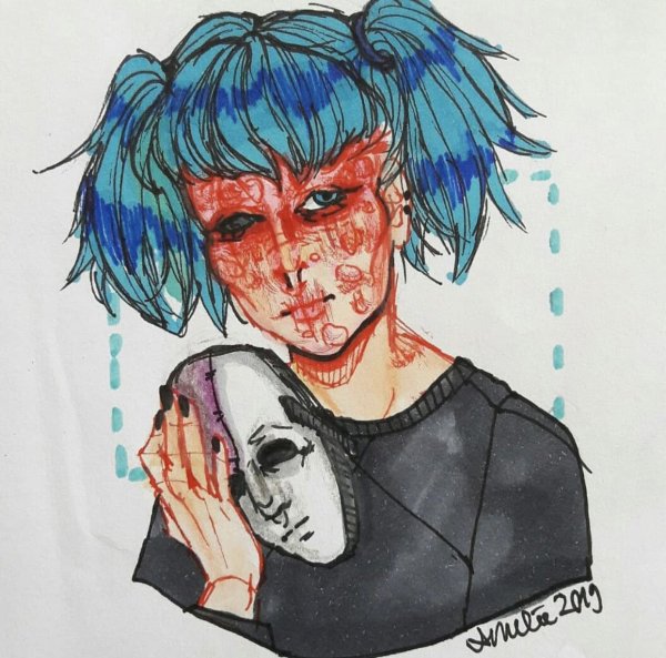 Лицо Салли фейс без маски