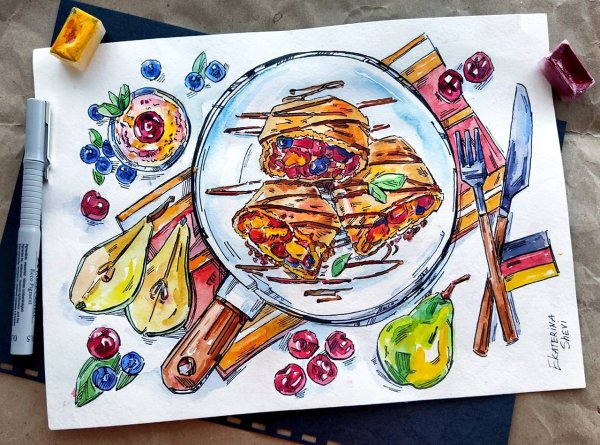 Вкусное блюдо рисунок