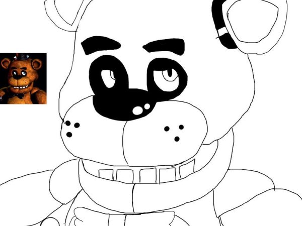 Раскраска FNAF Голден Фредди