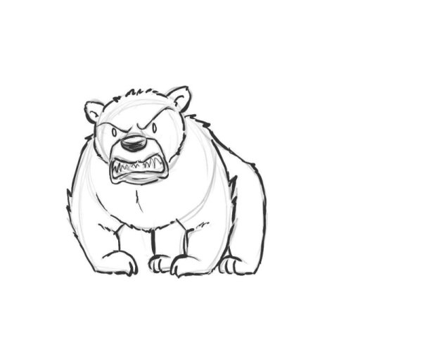 Злой медведь рисунок карандашом