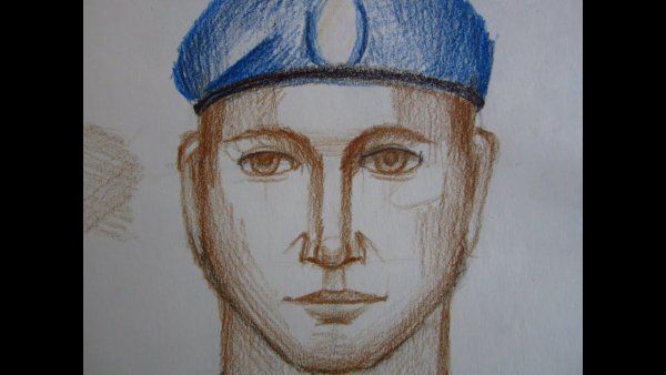 Поэтапное рисование лица военного