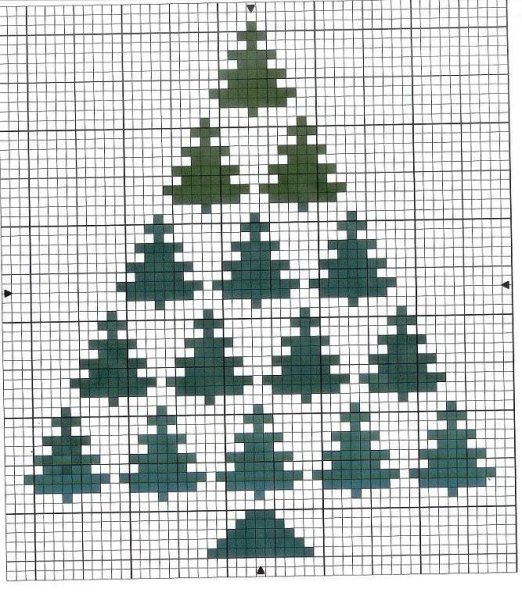 Вышивка елочки крестиком