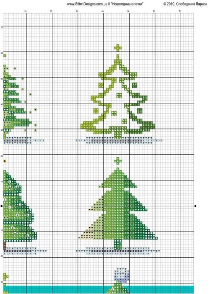 Схема вышивки крестом елочка