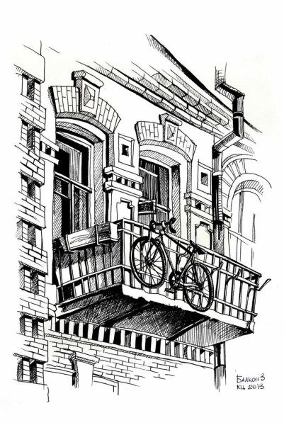 Наброски архитектуры балконы