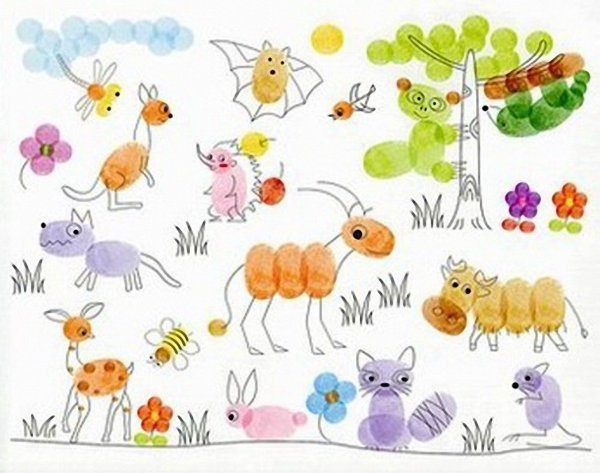 Рисование отпечатками пальцев