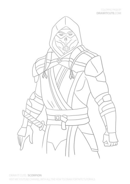 Скорпион Mortal Kombat раскраска