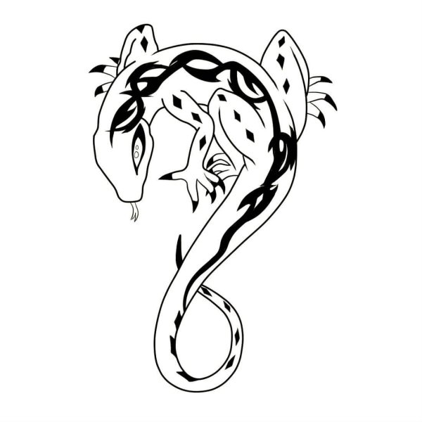 Тату ящерица