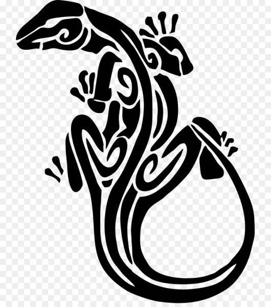 Тату ящерица трайбл