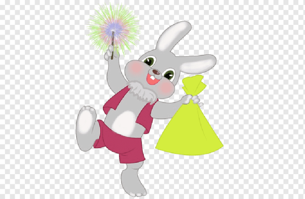 Новогодняя открытка с зайчиком