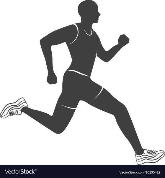 Силуэт спортсмена бегуна
