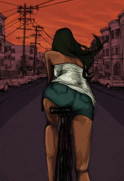 Иллюстрация девушка попой