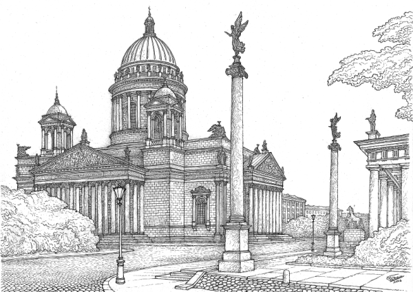 Исаакиевский собор раскраска