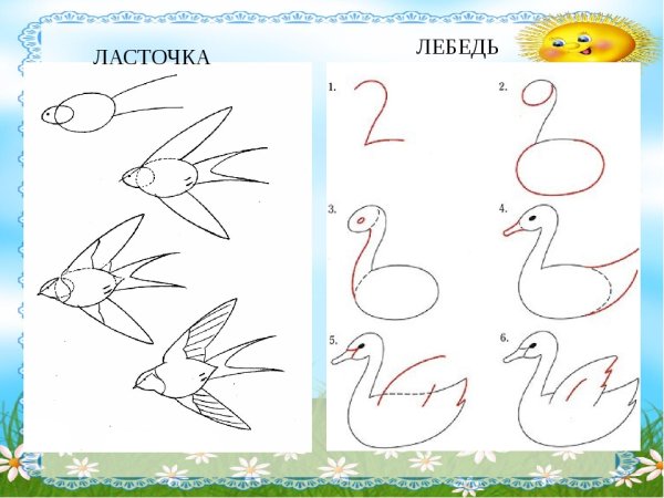 Рисование перелетные птицы старшая группа