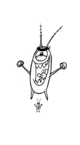 Планктон из Спанч Боба раскраска