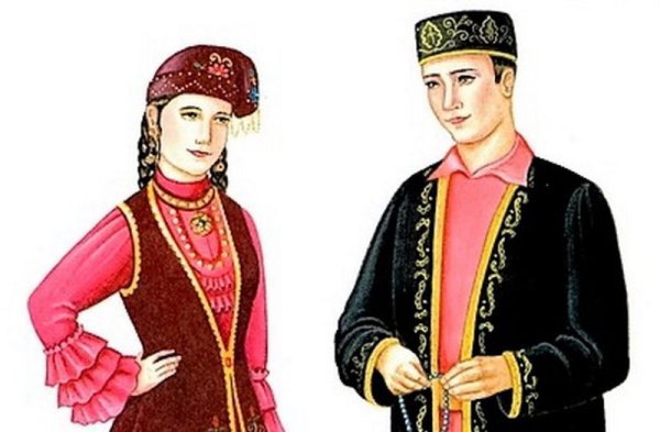 Плакат вырубной "девочка в татарском костюме"