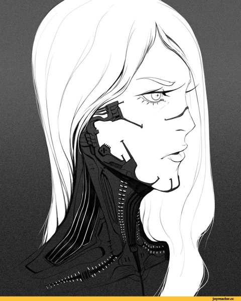 Киберпанк девушка рисунок