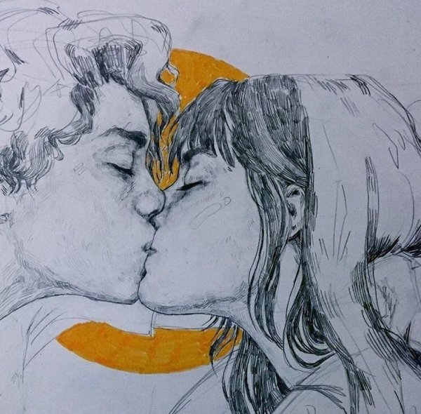 Поцелуй арт