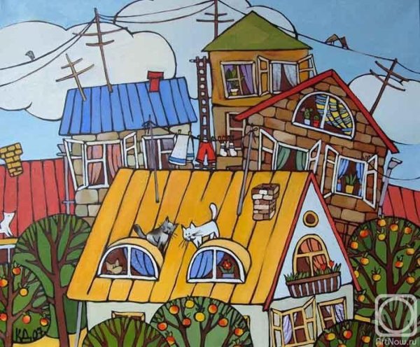 Крыши домов рисунок