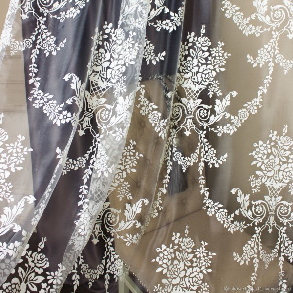 Тюль вышивка