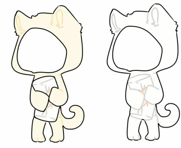 Заготовки для рисования Чиби одежда