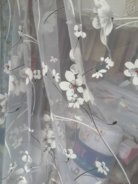 Тюль органза Деворе Сакура