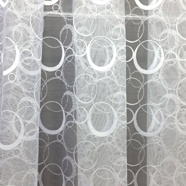 Тюль белая с кругами