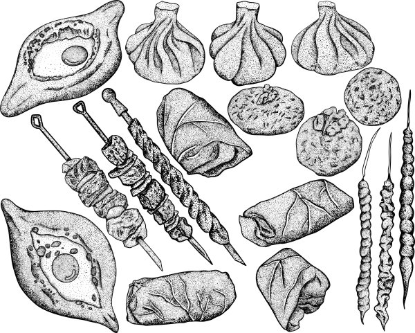 Хинкали векторное изображение