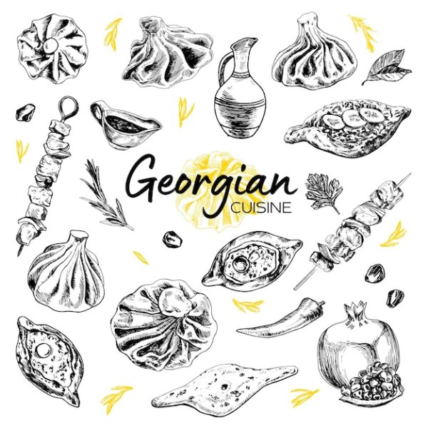 Хинкали векторное изображение