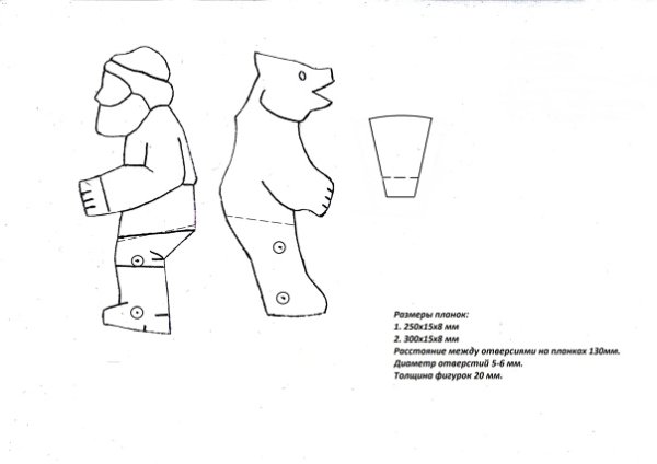 Богородская игрушка кузнецы чертеж