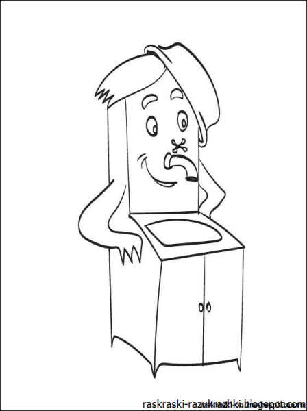Раскраски к произведению Чуковского Мойдодыр