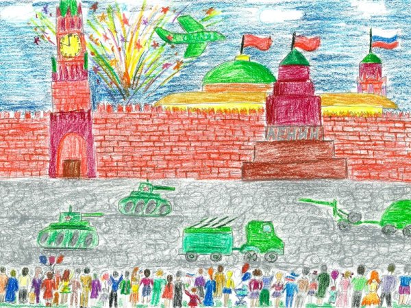 Рисование парад на красной площади