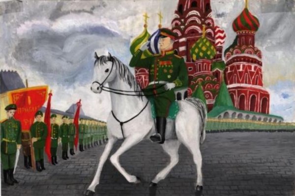 Маршал Жуков на коне в Кремле