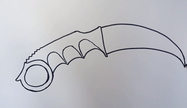 Нарисовать нож керамбит из стандофф 2