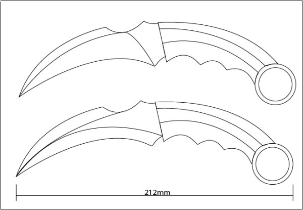 Керамбит сбоку чертеж