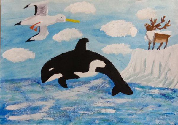Детские рисунки на тему Арктика