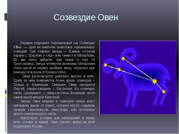 Созвездие Овен Хамаль