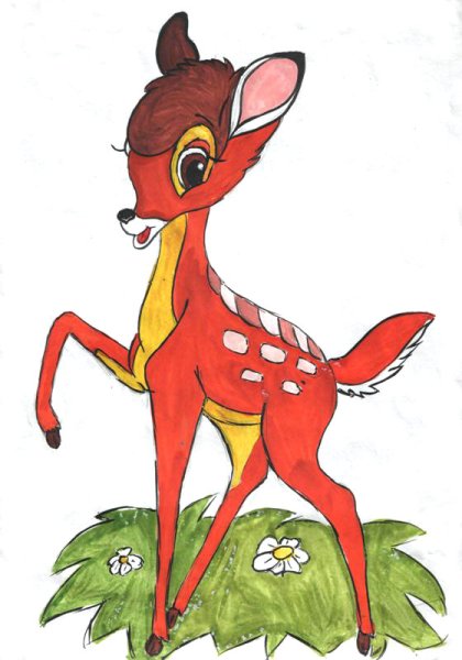 Оленёнок рисунок для срисовки