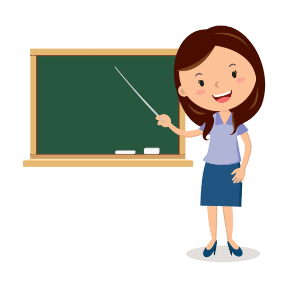 Учитель у доски с указкой