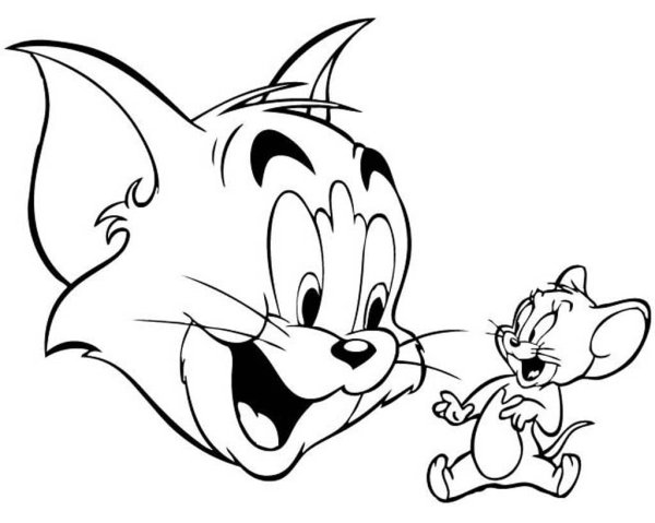 Том и Джерри рисунок легкий
