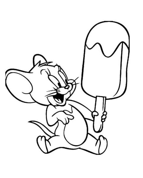 Мышонок Джерри раскраска для детей