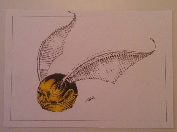 Золотой снитч Гарри Поттер рисунок