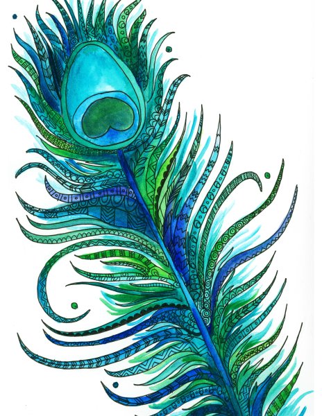Перо Жар птицы Зентангл