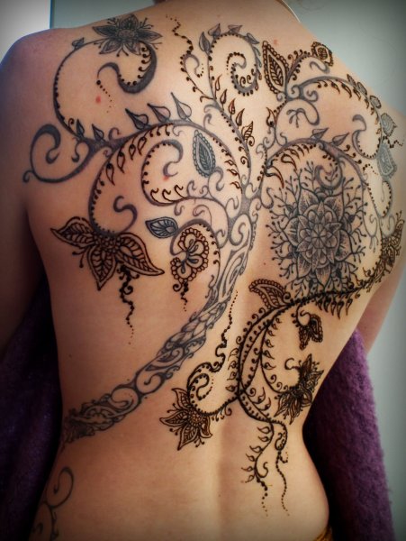 Тату узоры на спине