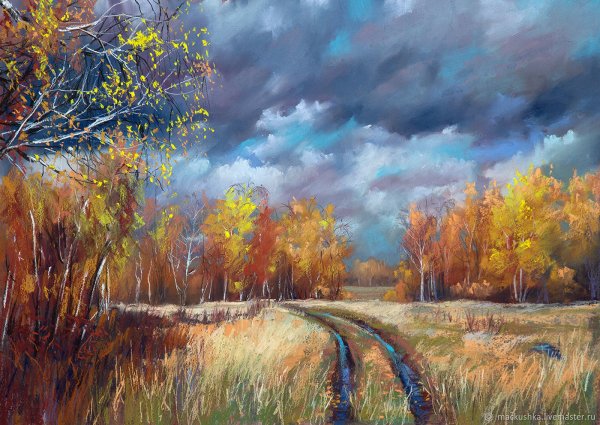 Уж небо осенью дышало рисунок к стихотворению