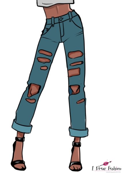 Джинсы скетч