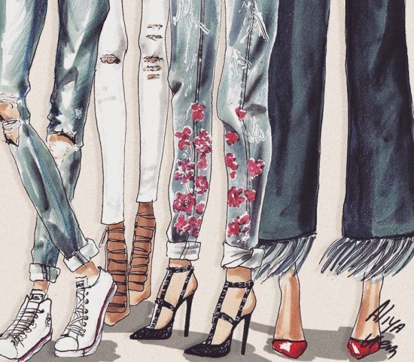 Джинсы карандашом