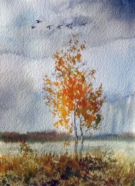 Правополушарное рисование осень