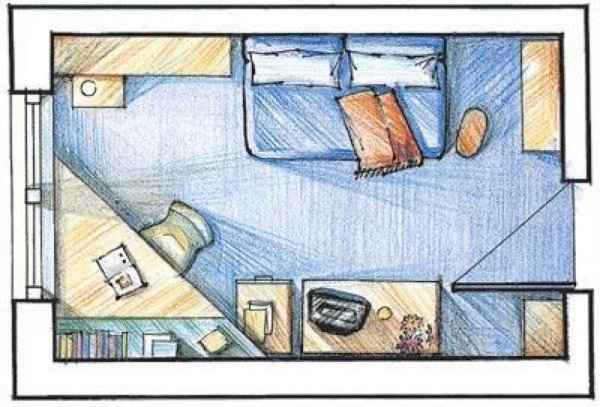 План комнаты вид сверху